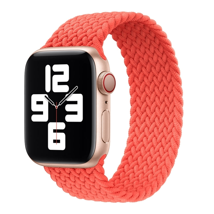 Metal Head Braided Nylon Solid Color Replacement Strap Watchband For Apple Watch Series 6 & SE & 5 & 4 40mm / 3 & 2 & 1 38mm, XS 128mm, S 135mm, M 145mm