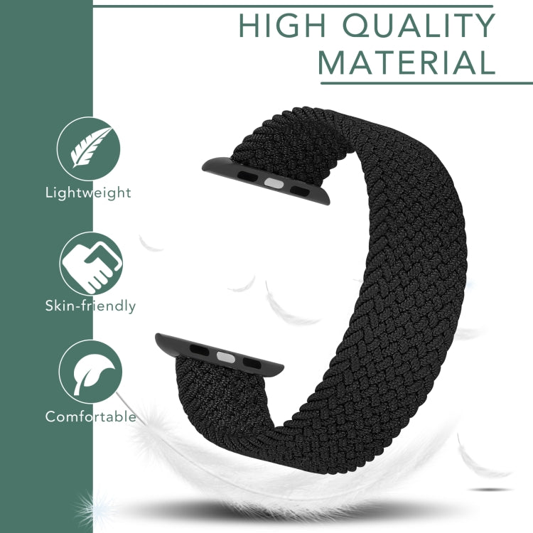 Metal Head Braided Nylon Solid Color Replacement Strap Watchband For Apple Watch Series 6 & SE & 5 & 4 44mm / 3 & 2 & 1 42mm, XS 135mm, S 145mm, M 155mm