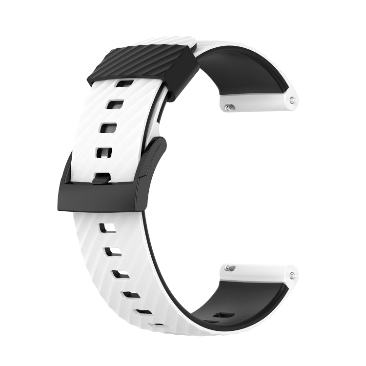 For Suunto 7 24mm Two-color Silicone Replacement Strap Watchband