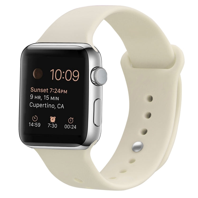 Silicone Replacement Strap Watchband For Apple Watch Series, 7 41mm / 6 & SE & 5 & 4 40mm / 3 & 2 & 1 38mm, 7 45mm / 6 & SE & 5 & 4 44mm / 3 & 2 & 1 42mm