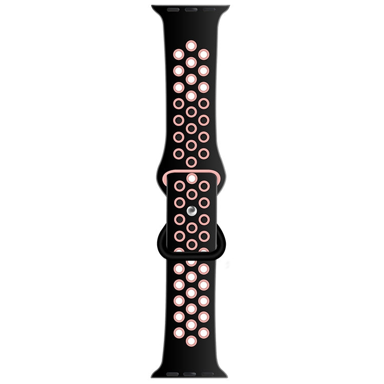 Butterfly Buckle Dual-tone Liquid Silicone Replacement Watchband For Apple Watch Series, 7 41mm / 6 & SE & 5 & 4 40mm / 3 & 2 & 1 38mm, 7 45mm / 6 & SE & 5 & 4 44mm / 3 & 2 & 1 42mm