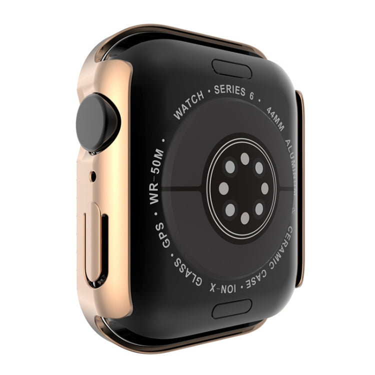 Electroplating PC Double Rows Diamond Protective Case with Tempered Glass Film For Apple Watch Series, For Apple Watch Series 6 / 5 / 4 / Watch SE 40mm, For Apple Watch Series 6 / 5 / 4 / Watch SE 44mm