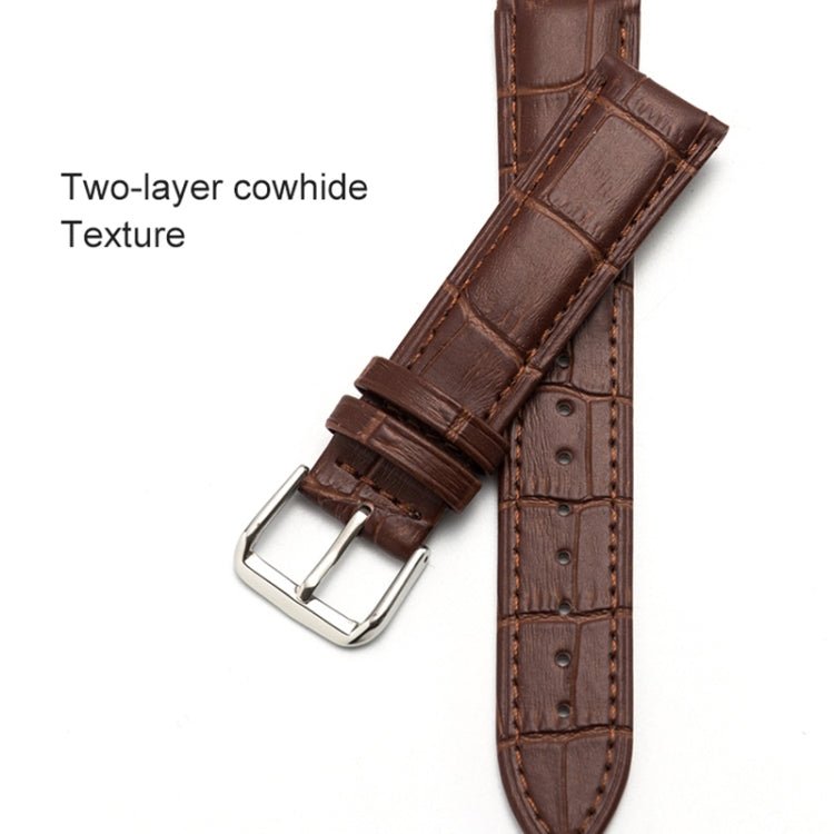 Two-layer Cowhide Leather Bamboo Joint Texture Replacement Strap Watchband, 10mm, 12mm, 14mm, 16mm, 18mm, 20mm, 22mm, 24mm