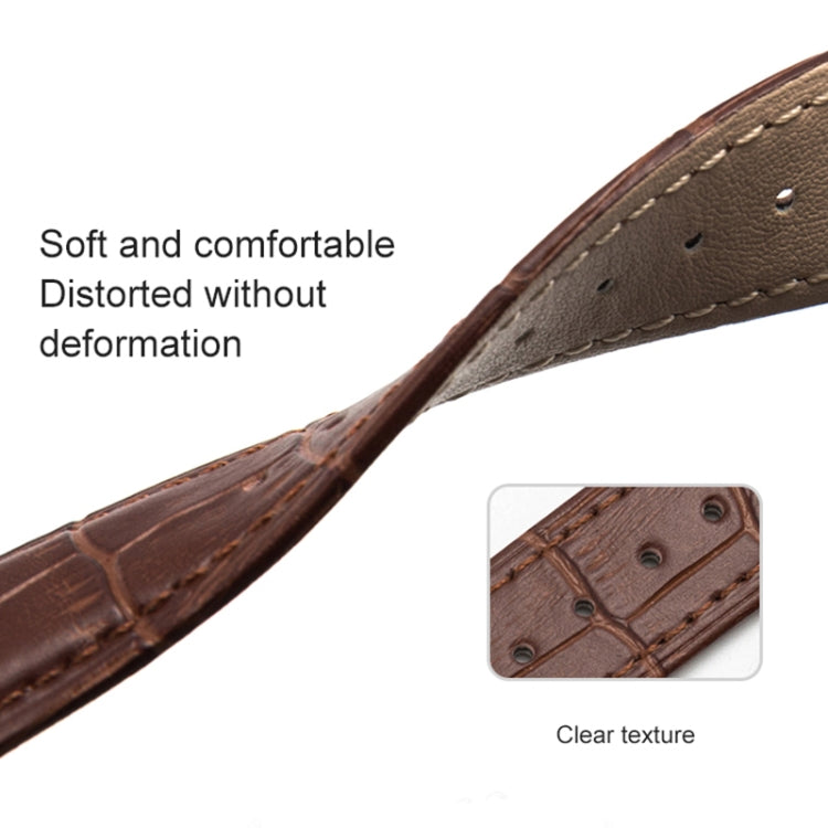 Two-layer Cowhide Leather Bamboo Joint Texture Replacement Strap Watchband, 10mm, 12mm, 14mm, 16mm, 18mm, 20mm, 22mm, 24mm