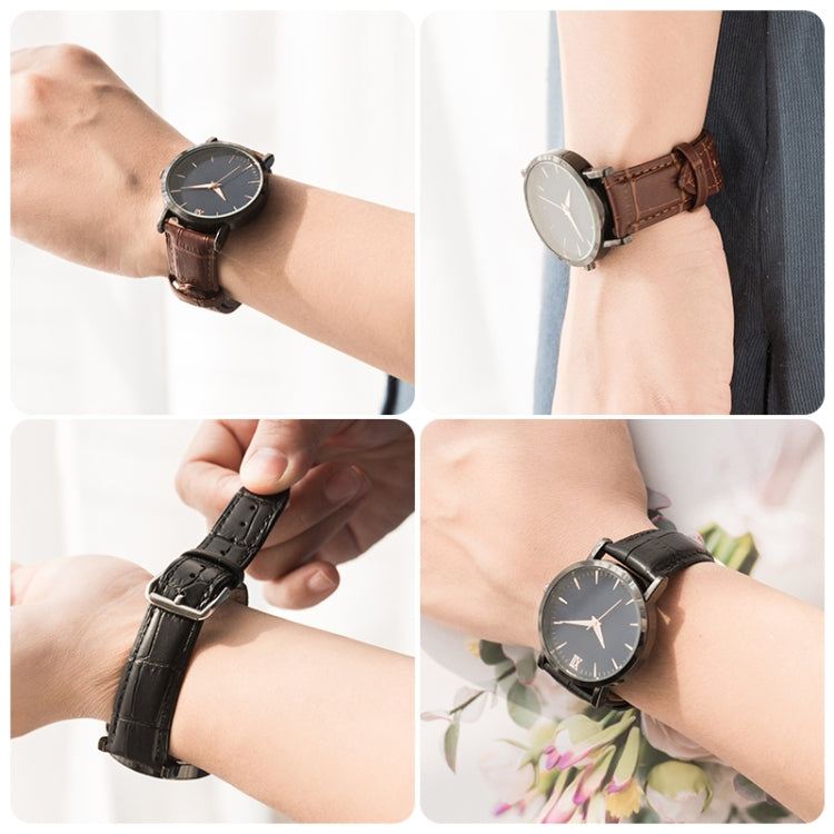 Two-layer Cowhide Leather Bamboo Joint Texture Replacement Strap Watchband, 10mm, 12mm, 14mm, 16mm, 18mm, 20mm, 22mm, 24mm