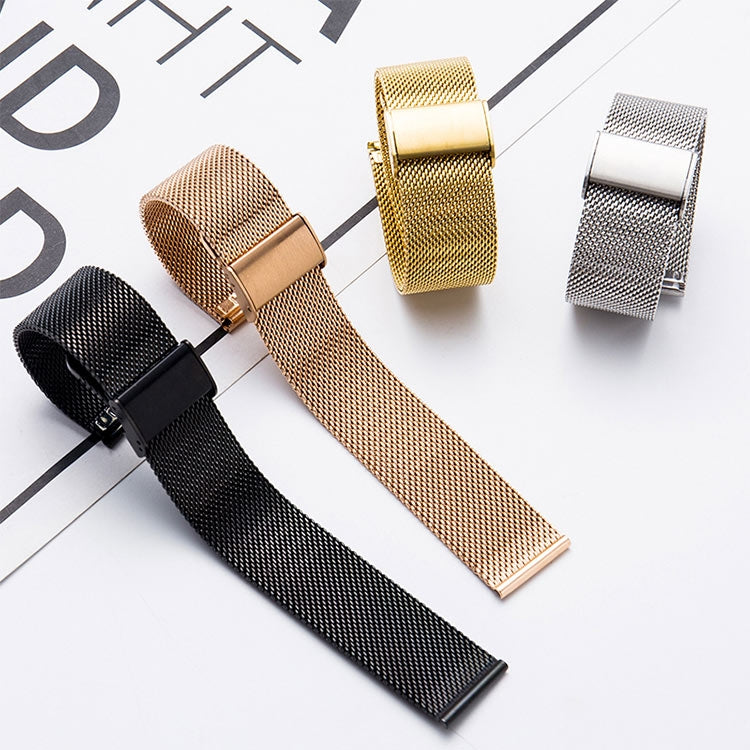 304 Stainless Steel Single Buckle Replacement Strap Watchband, 16mm, 18mm, 20mm, 22mm