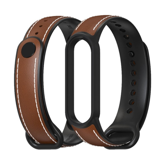 MIJOBS TPU + Leather Replacement Strap Watchband, For Xiaomi Mi Band 5 / 6