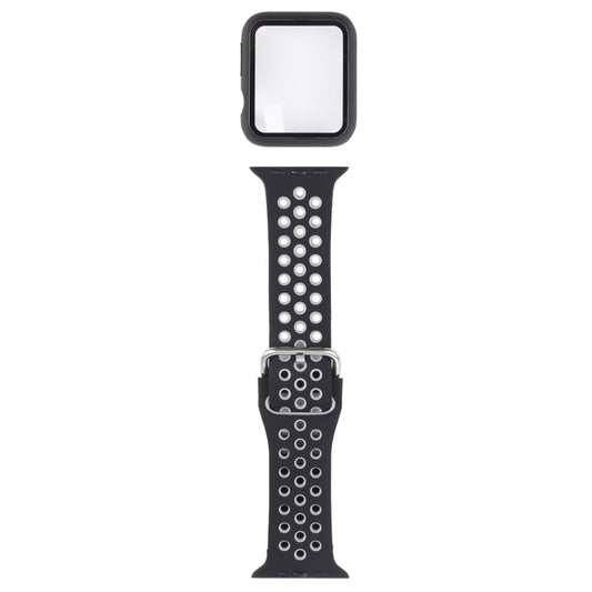 Silicone Replacement Strap Watchband + Protective Case with Screen Protector Set For Apple Watch Series, 3 & 2 & 1 38mm, For Apple Watch Series 6 / 5 / 4 / Watch SE 40mm