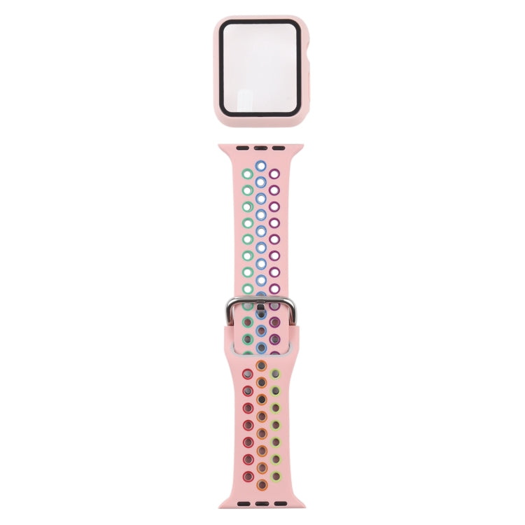 Silicone Replacement Strap Watchband + Protective Case with Screen Protector Set For Apple Watch Series, 3 & 2 & 1 42mm, For Apple Watch Series 6 / 5 / 4 / Watch SE 44mm