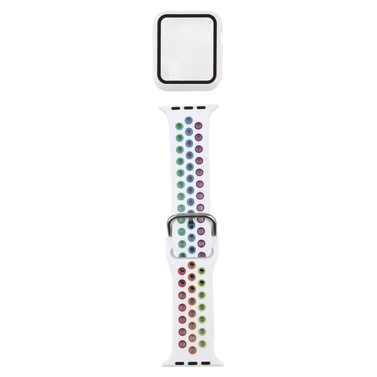 Silicone Replacement Strap Watchband + Protective Case with Screen Protector Set For Apple Watch Series, 3 & 2 & 1 42mm, For Apple Watch Series 6 / 5 / 4 / Watch SE 44mm