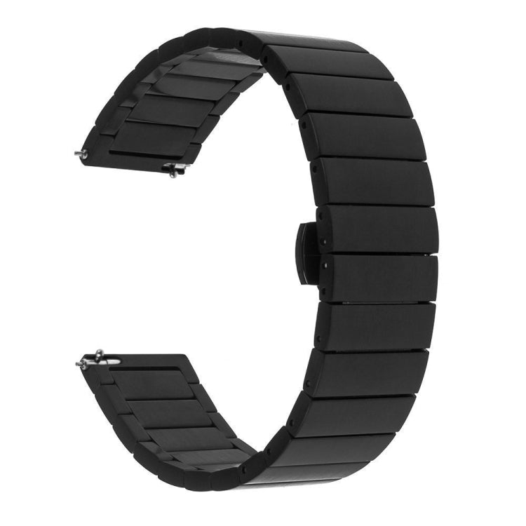 For Samsung Smart Watch One-bead Steel Butterfly Buckle Replacement Strap Watchband, 18mm, 20mm, 22mm