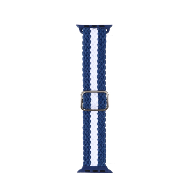 Adjustable Striped Woven Nylon Strap Watchband For Apple Watch Series, 7 41mm / 6&SE&5&4 40mm / 3&2&1 38mm, 7 45mm / 6&SE&5&4 44mm / 3&2&1 42mm
