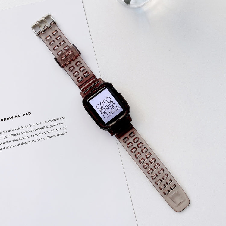 Jelly Gradient Transparent TPU Strap Watchband For Apple Watch Series, 7 41mm / 6&SE&5&4 40mm / 3&2&1 38mm, 7 45mm / 6&SE&5&4 44mm / 3&2&1 42mm