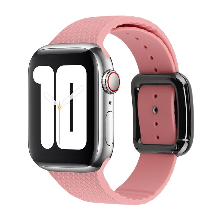 Black Buckle Silicone Watchband For Apple Watch Series, 7 41mm / 6&SE&5&4 40mm / 3&2&1 38mm