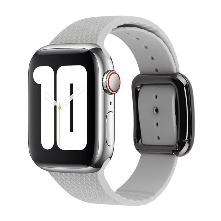 Black Buckle Silicone Watchband For Apple Watch Series, 7 41mm / 6&SE&5&4 40mm / 3&2&1 38mm