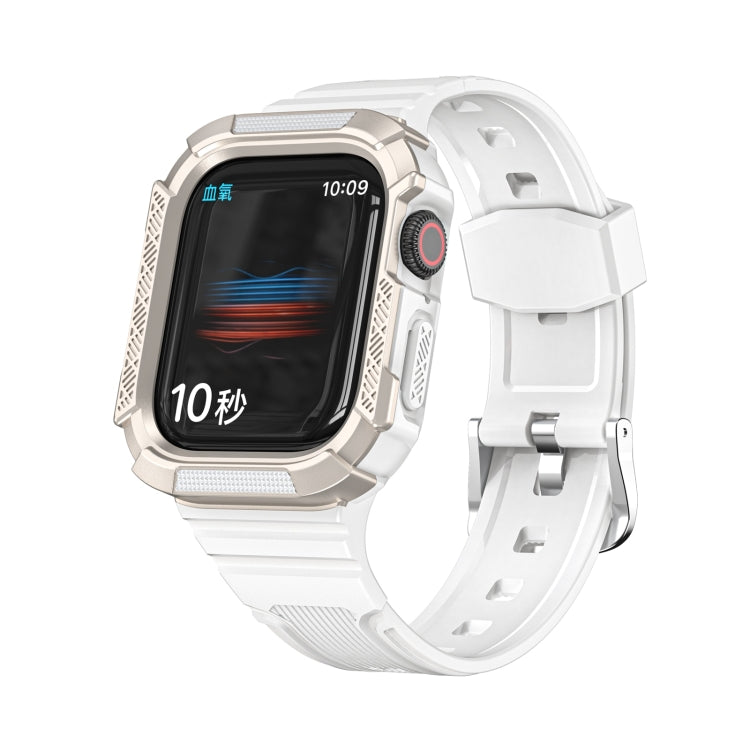Two-color Armor Integrated Watchband For Apple Watch Series, 7 41mm / 6&SE&5&4 40mm, 7 45mm / 6&SE&5&4 44mm