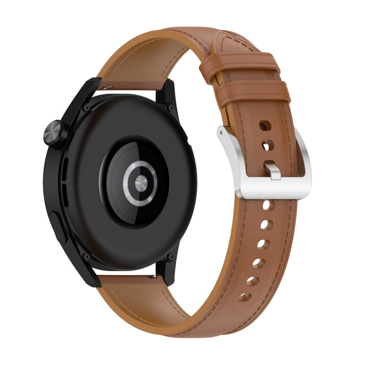 22mm Genuine Leather Watch Strap for Huawei Watch GT3 46mm/GT2 46mm/Samsung Galaxy Watch3 45mm