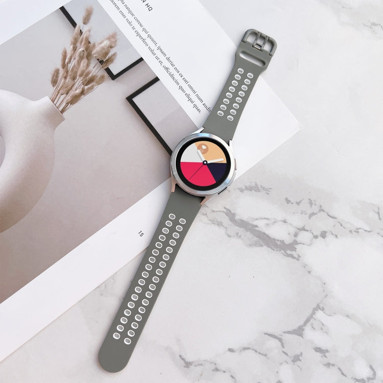 Double Buckles Two-color Silicone Watchband, For Samsung Galaxy Watch4 40mm, For Samsung Galaxy Watch4 44mm