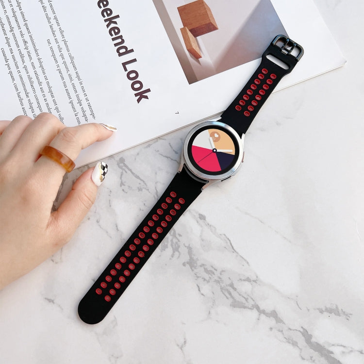 Double Buckles Two-color Silicone Watchband, For Samsung Galaxy Watch4 40mm, For Samsung Galaxy Watch4 44mm