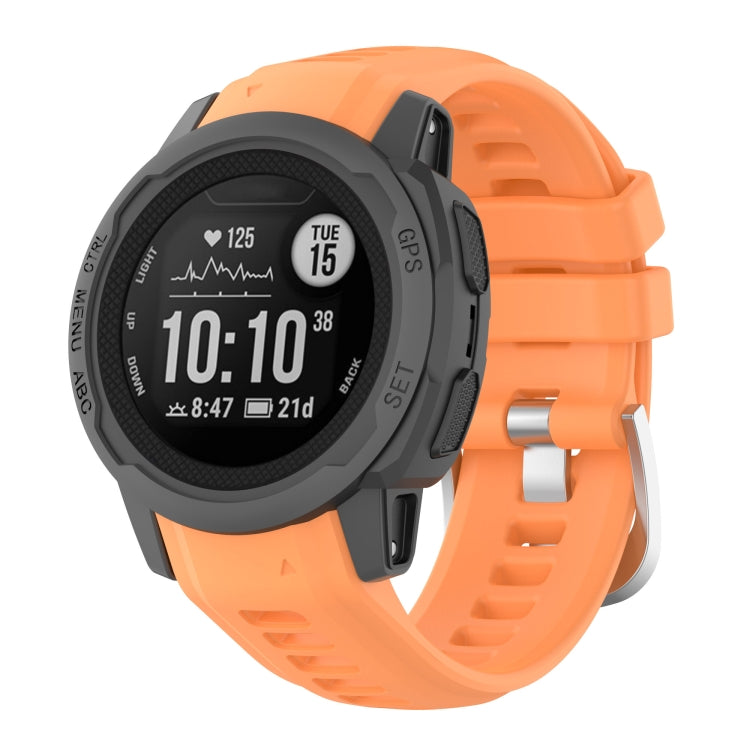 Silicone Stainless Steel Buckle Watch Band, For Garmin Instinct 2S