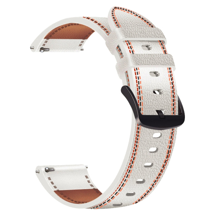 Sewing Thread Genuine Leather Watch Band, For Samsung Galaxy Watch 3 45mm, For Huawei Watch GT 3 46mm