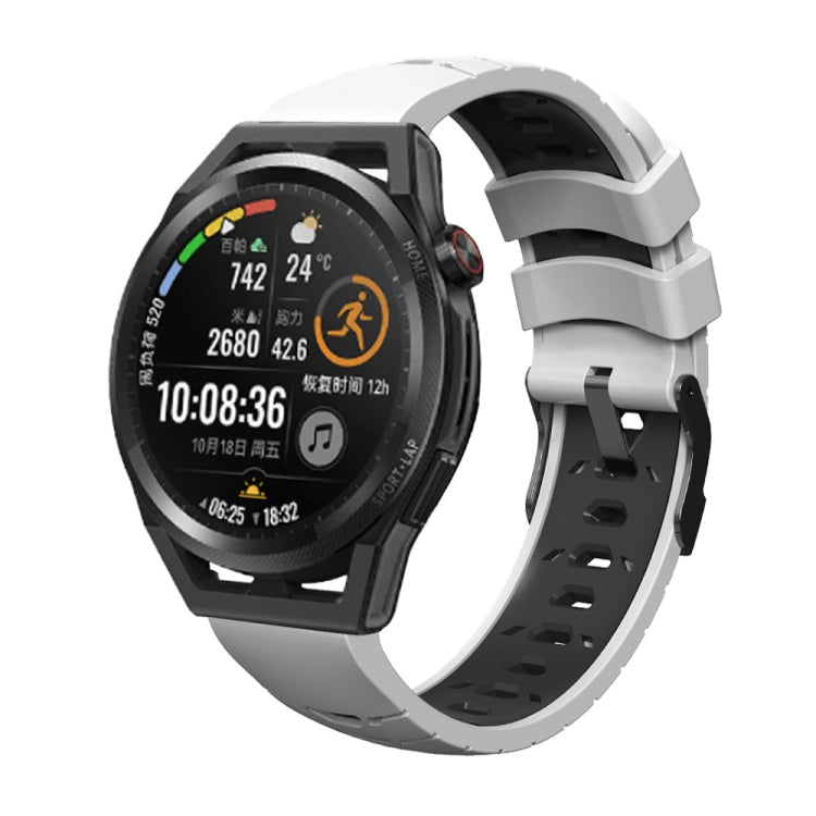 Trapezoidal Three-row Hole Silicone Watch Band, For Huawei Watch GT Runner
