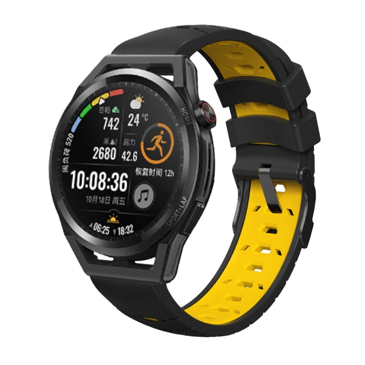 Trapezoidal Three-row Hole Silicone Watch Band, For Huawei Watch GT Runner