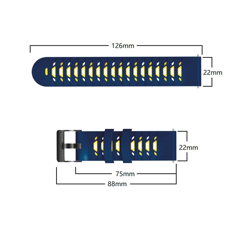 Trapezoidal Three-row Hole Silicone Watch Band, For Huawei Watch GT Runner