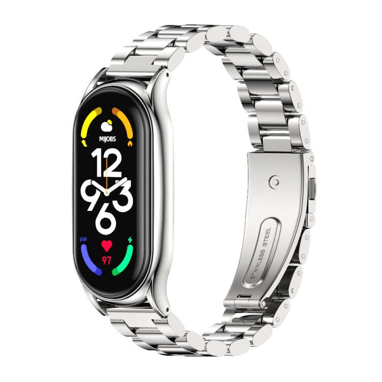 MIJOBS Three-Bead Metal Plus Stainless Steel Watch Band, Plus