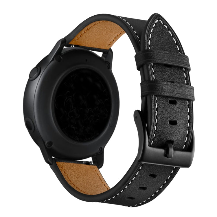 First Layer Leather Sewing Thread Watch Band 20mm / 22mm, For Huawei Watch GT3 Pro 43mm / 46mm