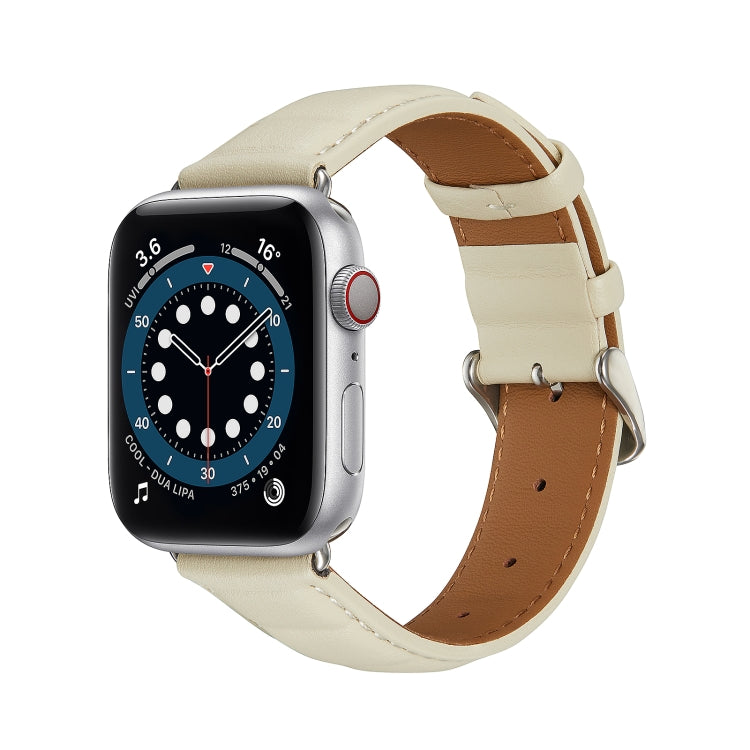 Genuine Leather Watch Band For Apple Watch Series, 7 45mm / 6&SE&5&4 44mm / 3&2&1 42mm, 7 41mm / 6&SE&5&4 40mm / 3&2&1 38mm