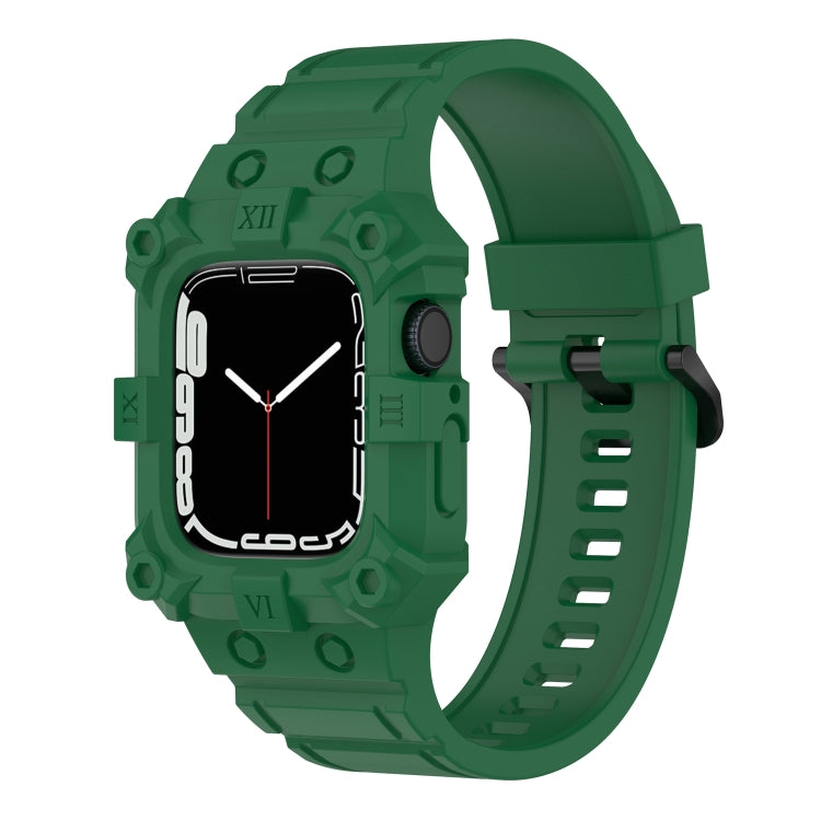 Integrated Silicone Watch Band For Apple Watch Series, 7 45mm / 6&SE&5&4 44mm / 3&2&1 42mm