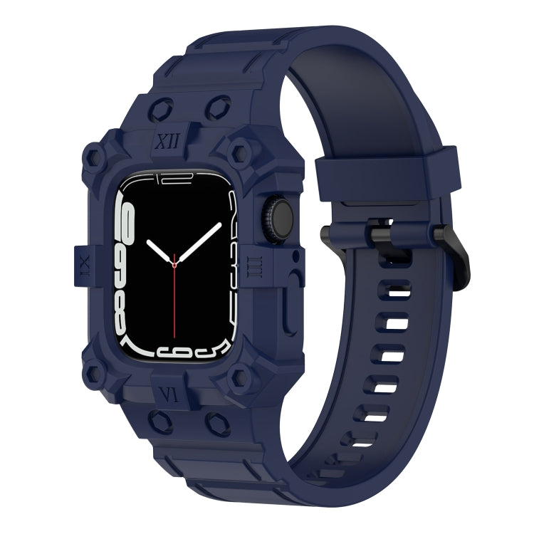 Integrated Silicone Watch Band For Apple Watch Series, 7 45mm / 6&SE&5&4 44mm / 3&2&1 42mm