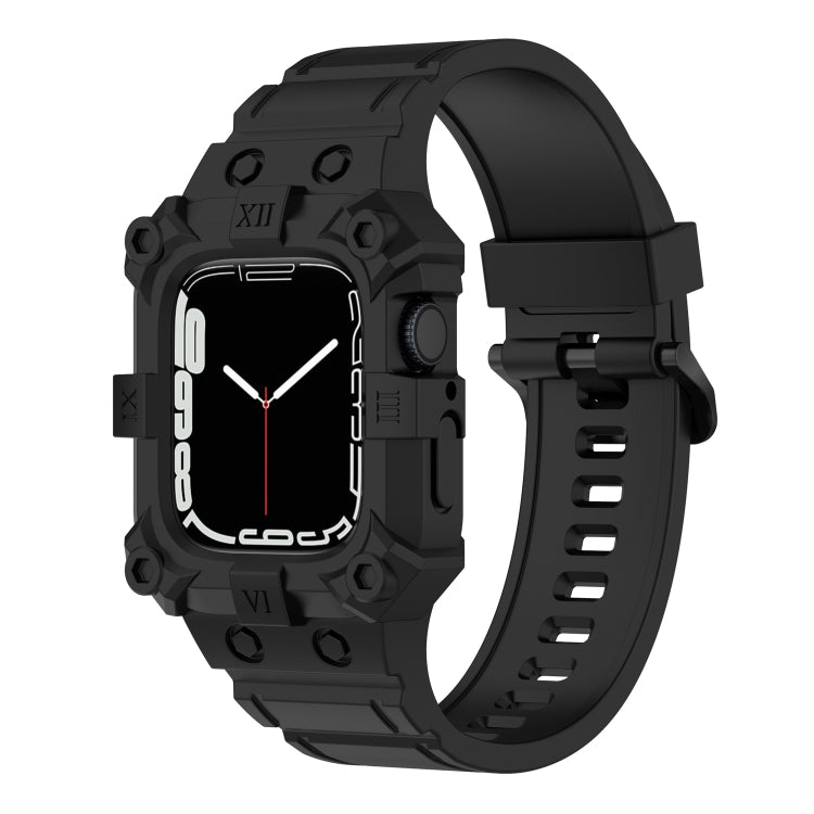 Integrated Silicone Watch Band For Apple Watch Series, 7 45mm / 6&SE&5&4 44mm / 3&2&1 42mm
