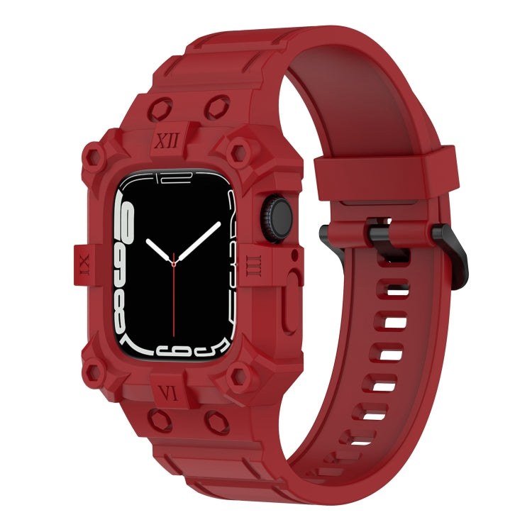 Integrated Silicone Watch Band For Apple Watch Series, 7 45mm / 6&SE&5&4 44mm / 3&2&1 42mm