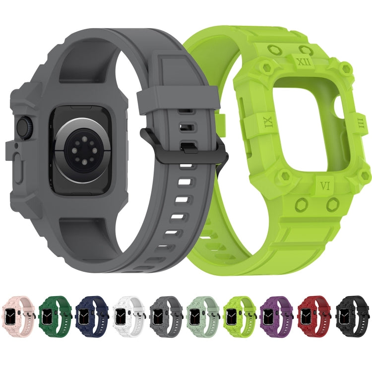 Integrated Silicone Watch Band For Apple Watch Series, 7 45mm / 6&SE&5&4 44mm / 3&2&1 42mm