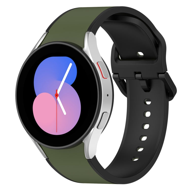 Two-color Silicone Watch Band, For Samsung Galaxy Watch4 Classic 46mm / Watch4 44mm, For Samsung Galaxy Watch4 Classic 42mm / Watch4 40mm, For Samsung Galaxy Watch5 Pro / Watch5