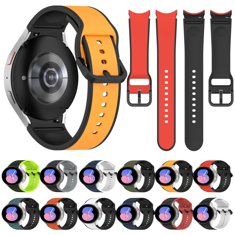 Two-color Silicone Watch Band, For Samsung Galaxy Watch4 Classic 46mm / Watch4 44mm, For Samsung Galaxy Watch4 Classic 42mm / Watch4 40mm, For Samsung Galaxy Watch5 Pro / Watch5