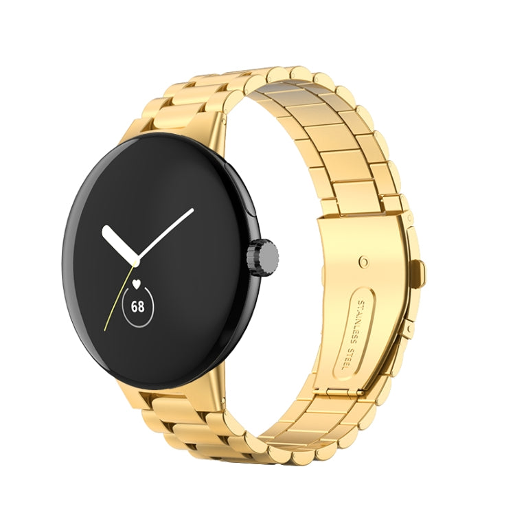 Three Strains Stainless Steel Metal Watch Band, For Google Pixel Watch 4 / 3 / 2 / 1 41mm