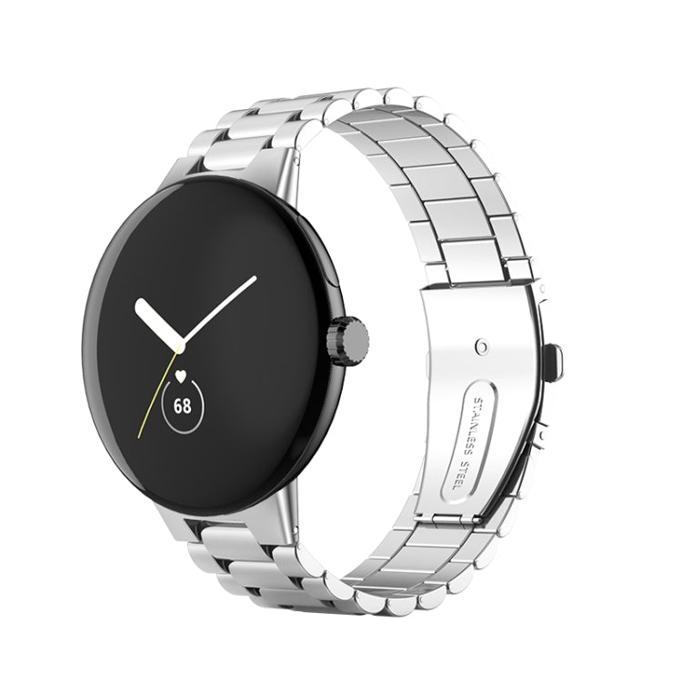 Three Strains Stainless Steel Metal Watch Band, For Google Pixel Watch 4 / 3 / 2 / 1 41mm