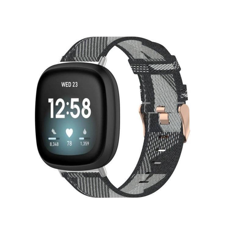 Universal Nylon Weave Canvas Watch Band, For Fitbit Versa 4 / Sense 2