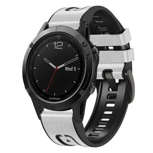 Quick Release Silicone Leather Watch Band, For Garmin Fenix 7