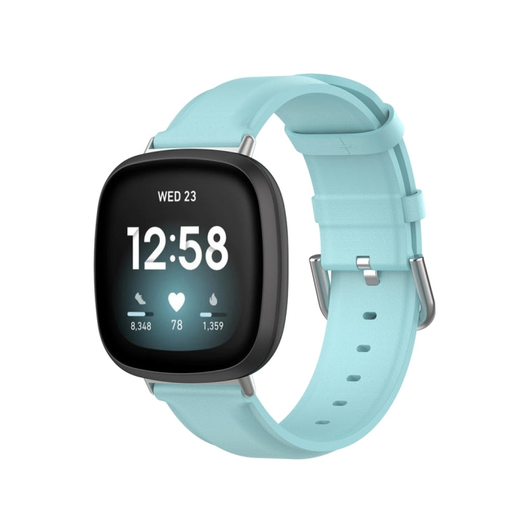 Genuine Leather Watch Band, For Fitbit Versa 3 / Sense