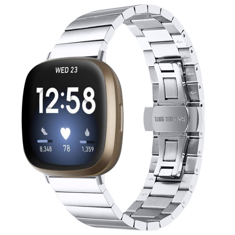 Universal Butterfly Buckle Metal Watch Band, For Fitbit Versa 3 / Sense, For Fitbit Versa 4 / Sense 2
