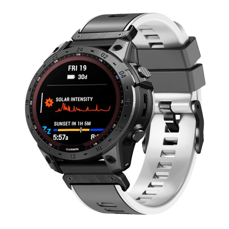 22mm Plain Weave Two-Color Quick Release Silicone Watch Band, For Garmin Fenix 7