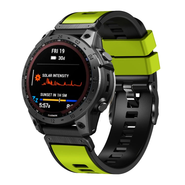 22mm Plain Weave Two-Color Quick Release Silicone Watch Band, For Garmin Fenix 7
