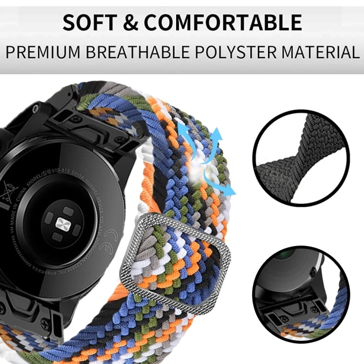 Adjustable Nylon Braided Elasticity Watch Band, For Garmin Fenix 7