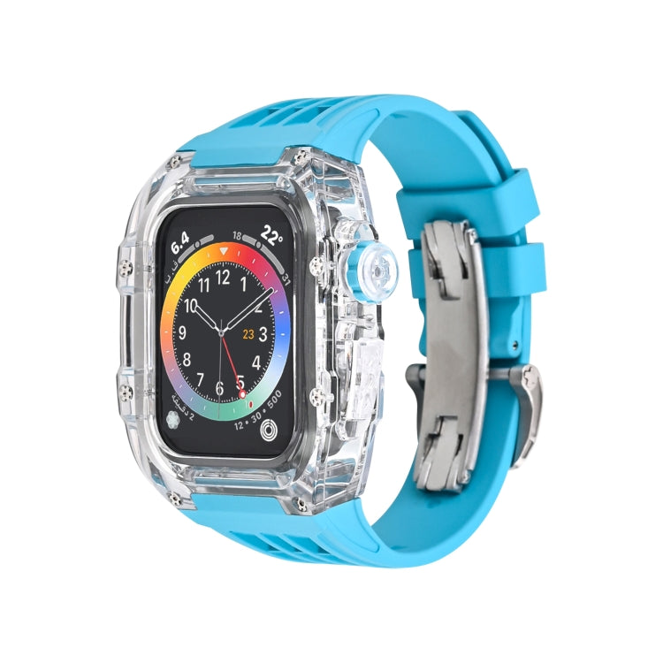 Fluorine Rubber Clear Watch Band Case, For Apple Watch Series 8&7 45mm, For Apple Watch Series 8&7 45mm/SE 2&6&SE&5&4 44mm