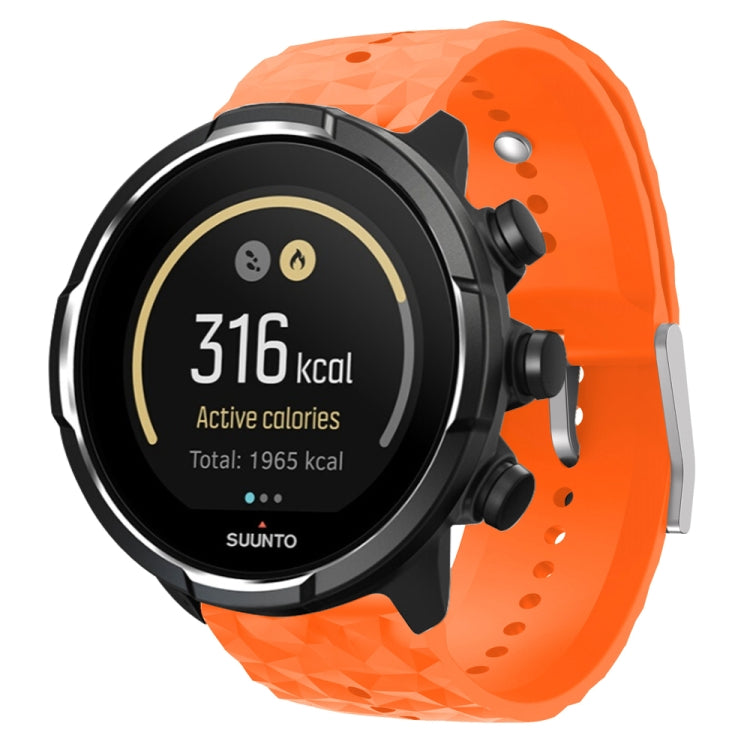 Rhombus Texture Silicone Watch Band, For Suunto 9
