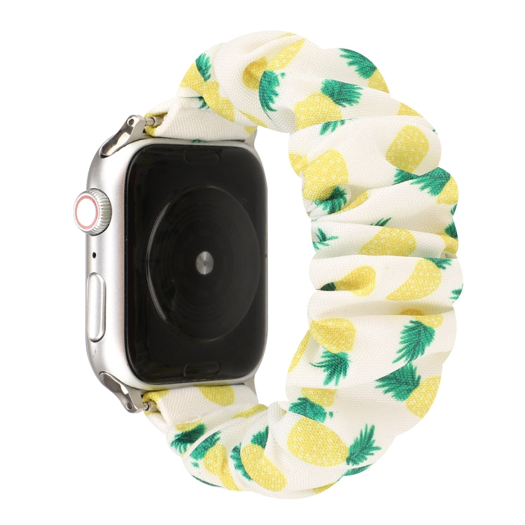Cloth + Stainless Steel Hair Ring Watchband, For Apple Watch Series 8&7 41mm / SE 2&6&SE&5&4 40mm / 3&2&1 38mm, For Apple Watch Ultra 49mm / Series 8&7 45mm / SE 2&6&SE&5&4 44mm / 3&2&1 42mm                                                              ...